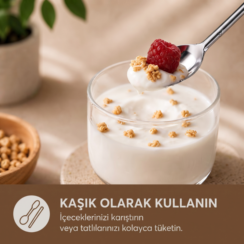 6'lı Kaşıklı Pipet Seti - Metal - Pipet Temizleme Fırçası  - 4